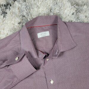 ETON Dress Shirt Men's Large 17 43 Contemporary Long Sleeve Button Office Work